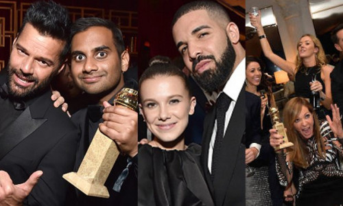 Golden-Globes-Drake-Aziz-Millie-Bobby-Brown