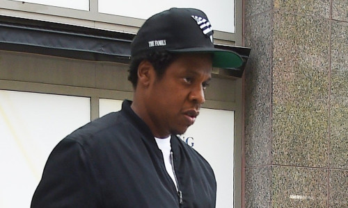 Jay-Z leaving Securities and Exchange Commission office in New York