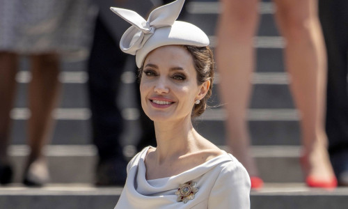 Hollywood actress Angelina Jolie pictured leaving St Paul's Cathedral in London.