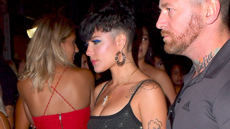 EXCLUSIVE: Halsey Wears Tight Metallic Mini Dress For Solo Outing At NYC Nightclub