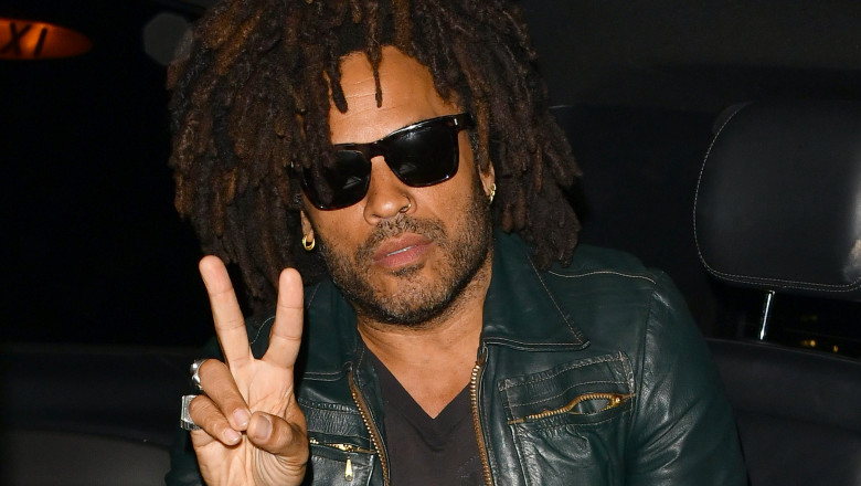 Lenny Kravitz seen arriving and leaving Annabel's club