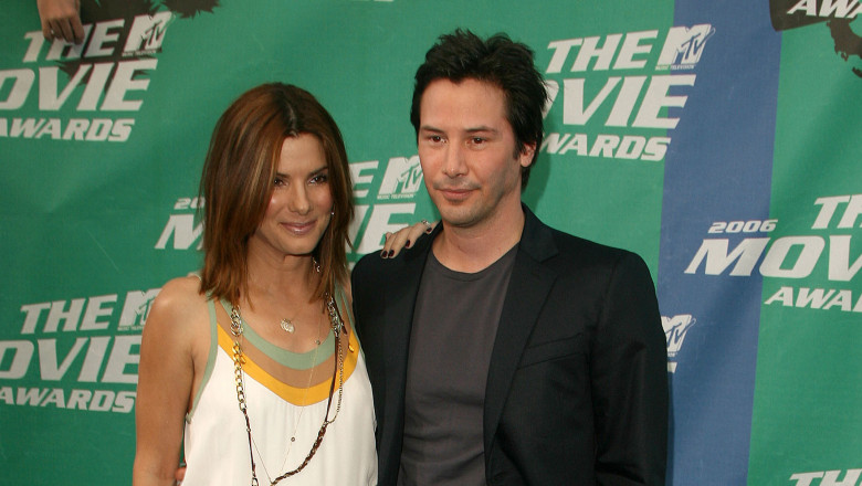 Keanu Reeves și Sandra Bullock în 2006 la MTV Movie Awards