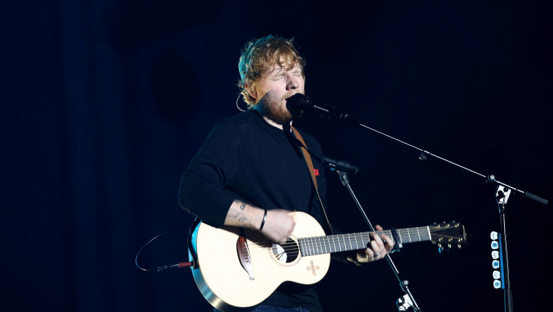 Ed Sheeran în timpul unui concert din Auckland
