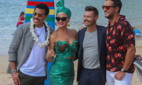 *EXCLUSIVE* Katy Perry, Lionel Richie, Ryan Seacrest, and Luke Bryan film scenes for the upcoming season of 'American Idol'