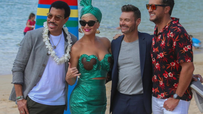 *EXCLUSIVE* Katy Perry, Lionel Richie, Ryan Seacrest, and Luke Bryan film scenes for the upcoming season of 'American Idol'