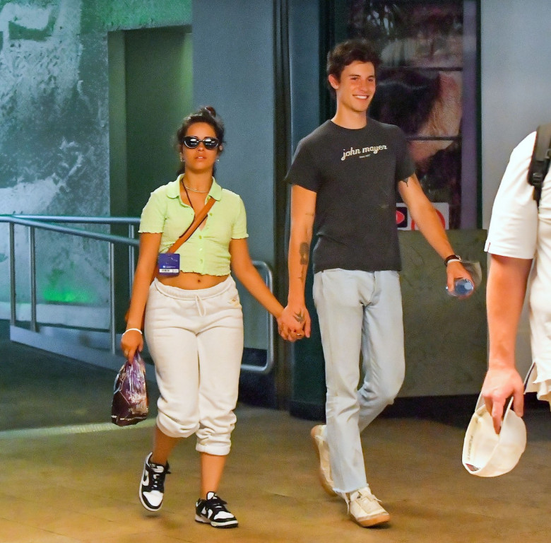 Shawn Mendes and Camilla Cabello hold hands as they enjoy a romantic day out at Universal Studios Hollywood