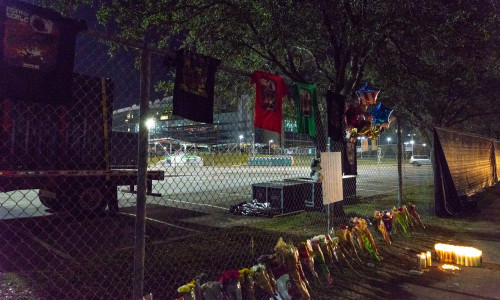 TX: Memorial is set up outisde of Astroworld Festival grounds