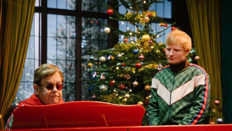 Ed Sheeran „aproape l-a ucis” pe Elton John în timpul filmărilor pentru videoclipul de Crăciun. Instagram