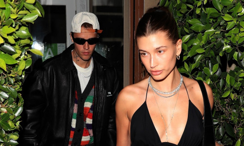 *EXCLUSIVE* Justin and Hailey Bieber leave after dinner at Giorgio Baldi