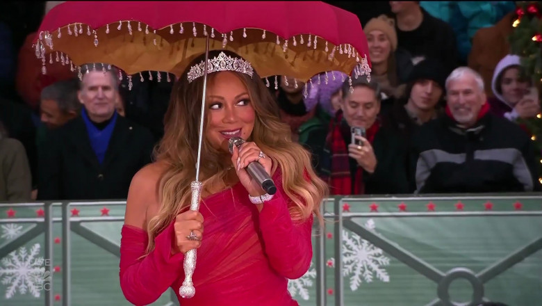Mariah Carey performs her hit 
