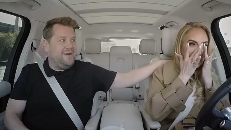 Adele și James Corden/ Captură video