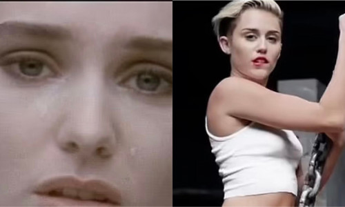 Sinead O'Connor și Miley Cyrus/ Captură video