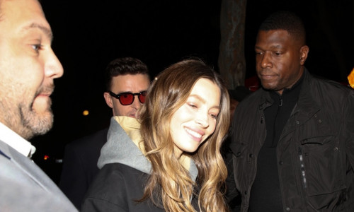 *EXCLUSIVE* Justin Timberlake and Jessica Biel arrive for his album release party in West Hollywood