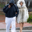 *PREMIUM-EXCLUSIVE* Fur Real? Kanye West and Bianca Censori bundle up and brave rain to go shopping in Santa Barbara!