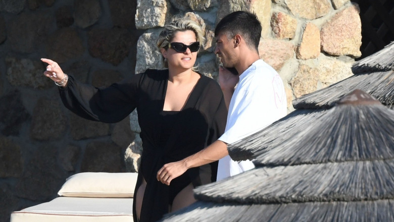 *PREMIUM-EXCLUSIVE* MUST CALL FOR PRICING BEFORE USAGE  - The American Singer Bebe Rexha packs on PDA with her new boyfriend, the Architectural Engineer Simos Liakos as the pair took to the waters with a passionate display during their sun-soaked holiday