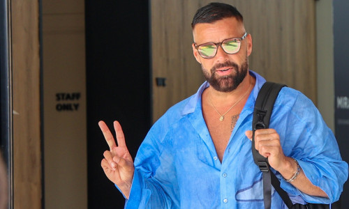 Ricky Martin arrives in Palma de Mallorca for his next concert