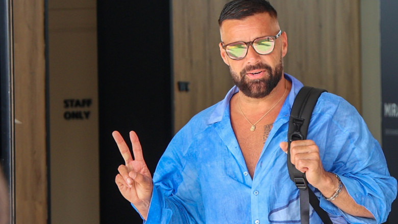 Ricky Martin arrives in Palma de Mallorca for his next concert