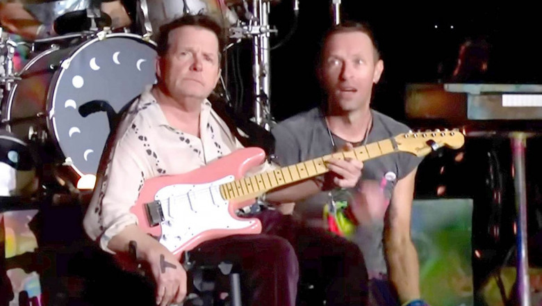 Michael J. Fox Joins Coldplay to Play Guitar During 'Fix You' at the Band's Glastonbury Set