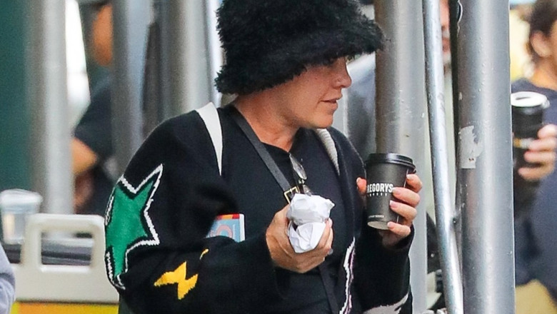 *EXCLUSIVE* Pink grabs coffee and snacks on her way to MetLife Stadium for 