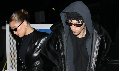 *EXCLUSIVE* New parents Justin and Hailey Bieber were seen arriving at The Nice Guy for Doja Cat’s 29th birthday party! **WEB MUST CALL FOR PRICING**