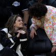 Selena Gomez and Benny Blanco at Lakers vs Heat game