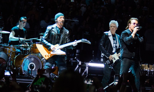 U2 performing live at Prudential Center in Newark