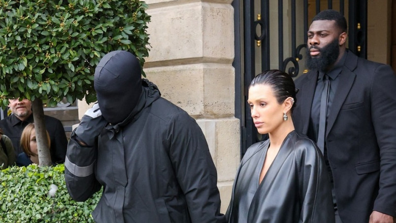 Kanye West and Bianca Censori leave their hotel hand in hand in Paris