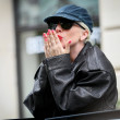 Lady Gaga leaves her hotel before the Olympic Games 2024