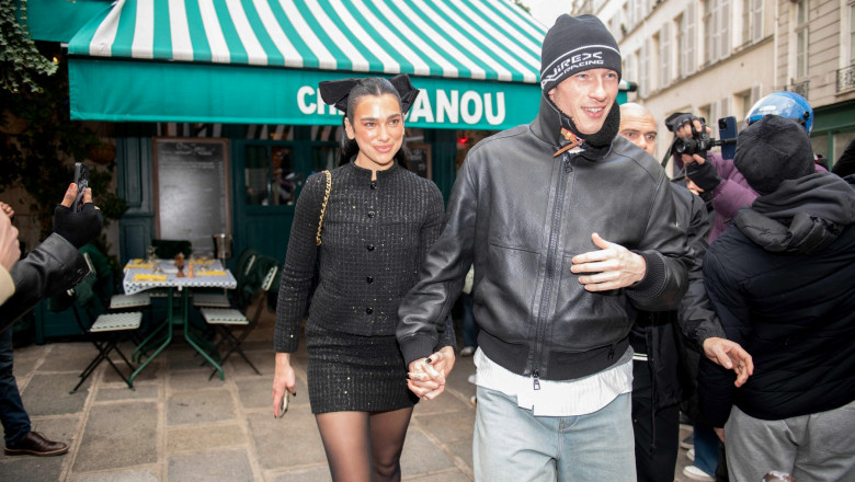 Dua Lipa and Callum Turner Enjoy a Romantic Lunch - Paris