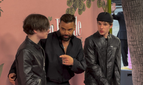 Ricky Martin takes his tiwn sons to his new series premiere