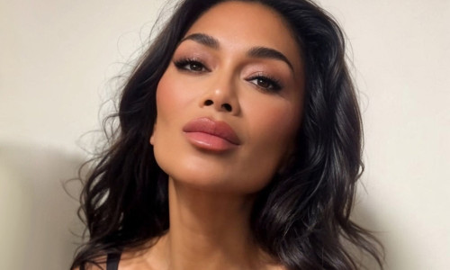 EXCLUSIVE: Nicole Scherzinger showing her cleavage at her pre birthday party.