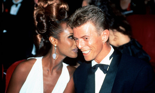 David Bowie and Iman attend 13th Annual ACE Awards on January 12, 1992 at the Pantages Theater in Hollywood, California Credit: Ron Wolfson / Rock Negatives / MediaPunch