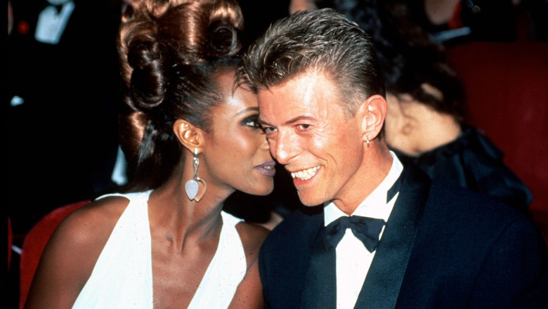 David Bowie and Iman attend 13th Annual ACE Awards on January 12, 1992 at the Pantages Theater in Hollywood, California Credit: Ron Wolfson / Rock Negatives / MediaPunch