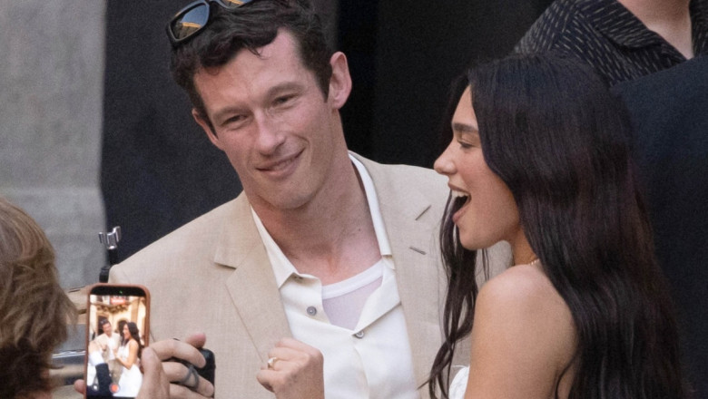The British Singer Dua Lipa and Callum Turner Celebrate Their Palermo Pre-Wedding Party in Sicily.