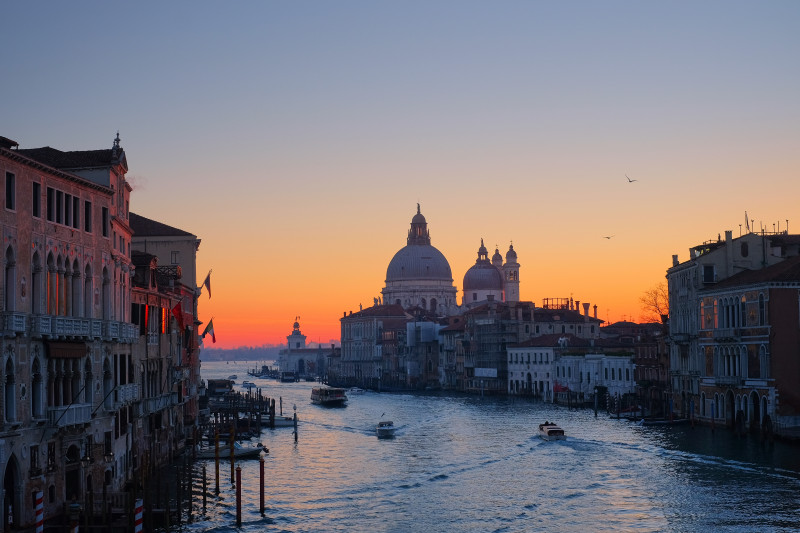Poza cu Venetia in ajun de craciun, poza panoramica cu Venetia si cu marele Canal