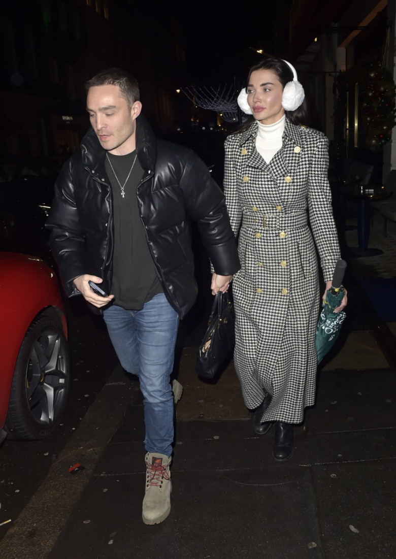 Ed Westwick and Amy Jackson enjoy a date night at IL Gattopardo in Mayfair