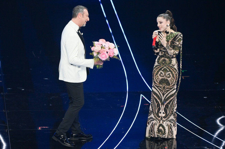 74th Sanremo Music Festival 2024 Amadeus, Angelina Mango attends the 74th Sanremo Music Festival 2024 at Teatro Ariston