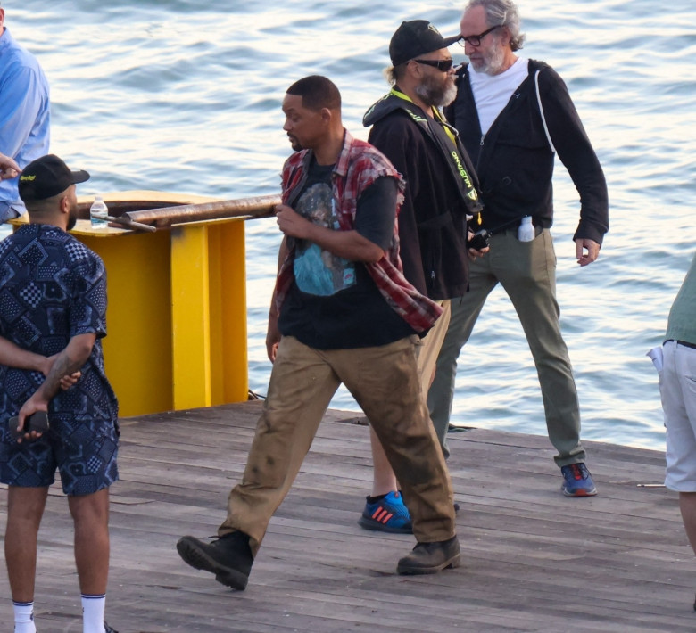 EXCLUSIVE: Will Smith shoots action scenes with co-star Martin Lawrence for Bad Boys 4, in Miami, Florida