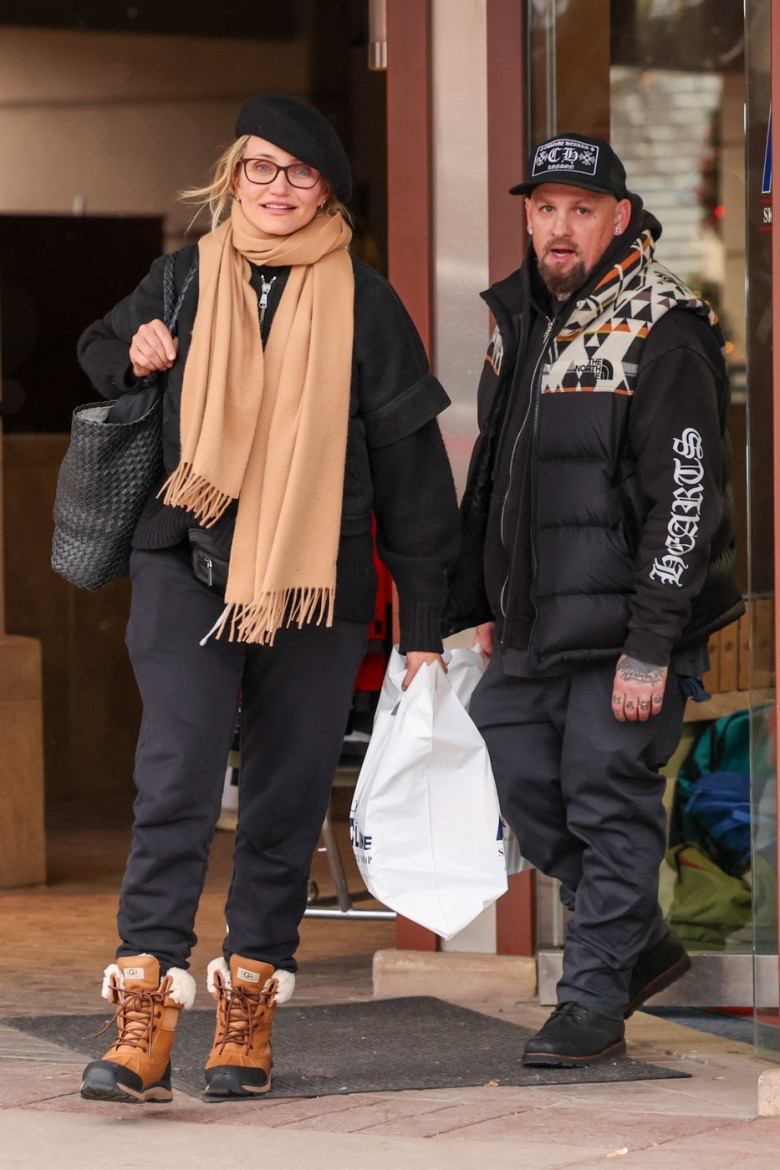 *EXCLUSIVE* Benji Madden and Cameron Diaz step out in Aspen **WEB MUST CALL FOR PRICING**