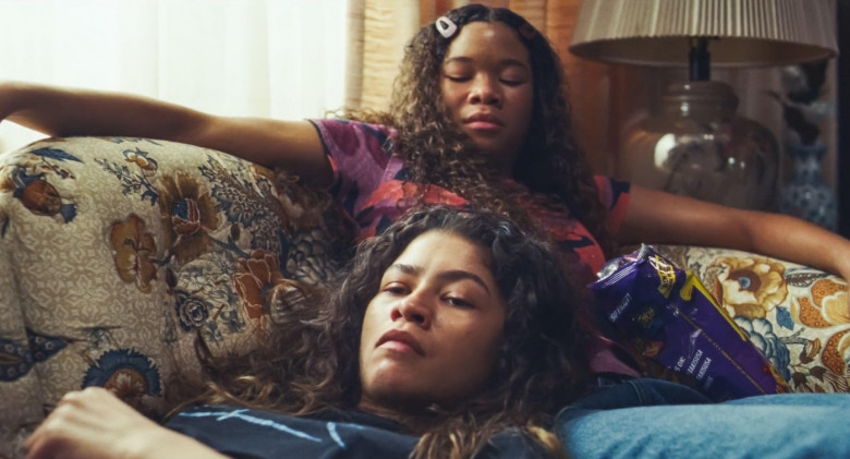 USA. Zendaya and Storm Reid  in the (C)HBO series: Euphoria - season 2 (2022). Plot: A look at life for a group of high school students as they grapple with issues of drugs, sex, and violence.Ref:   LMK110-J9977-060623Supplied by LMKMEDIA. Editorial On