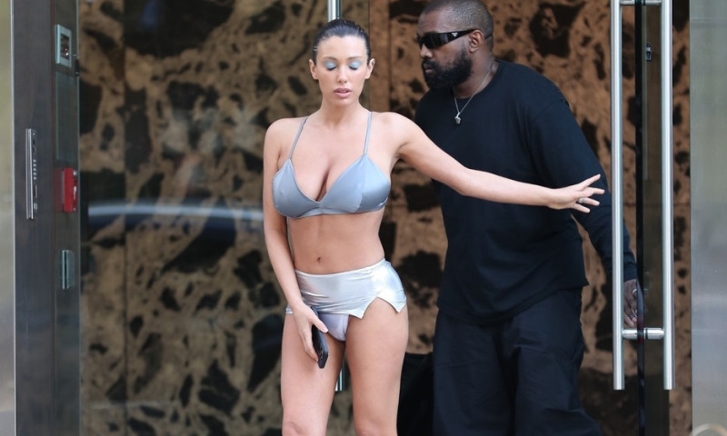 *EXCLUSIVE* Kanye exits a meeting in LA with his scantily dressed wife Bianca Censori