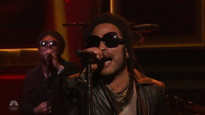 Lenny Kravitz delights The Tonight Show audience as he jokingly reveals himself to be Hashtag The Panda