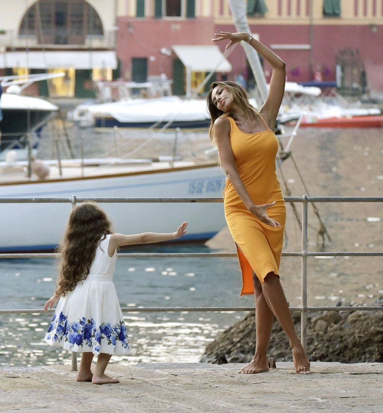 *EXCLUSIVE* The Romanian Actress and Model Madalina Diana Ghenea enjoying her time at the beach with her daughter Charlotte and her rumoured new beau by Andrea Castagnola.