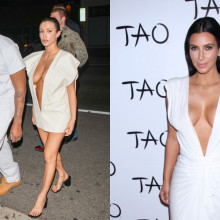 Bianca Censori este acuzata ca o copiaza pe Kim Kardashian. Aparitia vedetei alaturi de Kanye West la petrecerea unei vedete a ridicat semne de intrebare