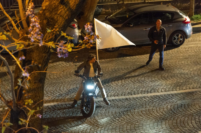 EXCLUSIVE: Tom Cruise Films More Action Scenes On A Motorbike In Paris For 'Mission Impossible 8' - 26 Apr 2024