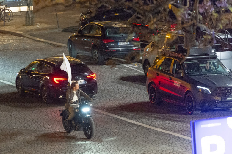 EXCLUSIVE: Tom Cruise Films More Action Scenes On A Motorbike In Paris For 'Mission Impossible 8' - 26 Apr 2024