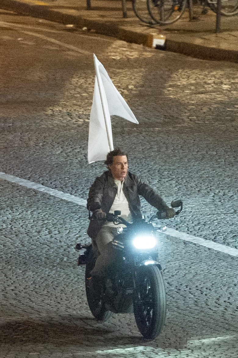 EXCLUSIVE: Tom Cruise Films More Action Scenes On A Motorbike In Paris For 'Mission Impossible 8' - 26 Apr 2024