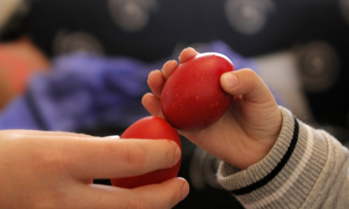 cracking eggs  Easter customs