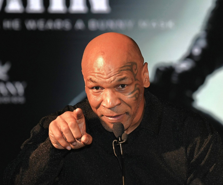 Turin,Italy Mike Tyson actor Bunny Man photocall