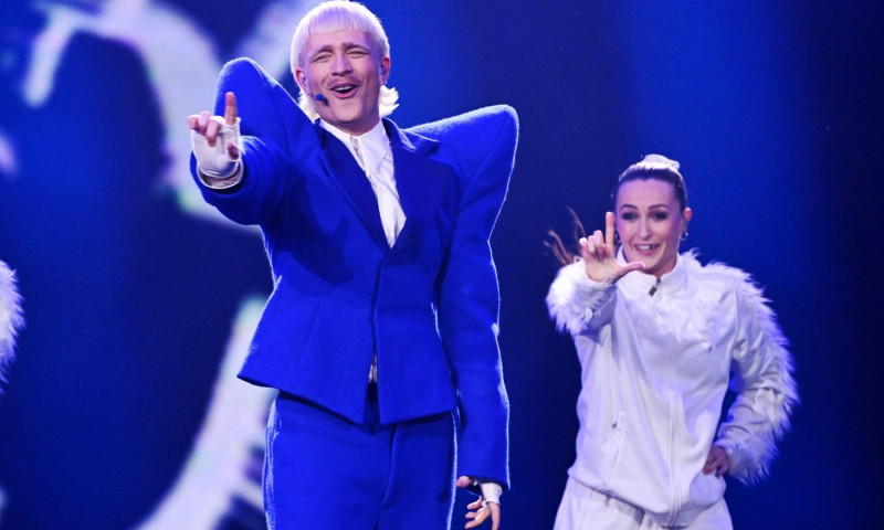 Malm, Sweden, Thursday 09 May, 2024. Joost Klein representing the Netherlands with the song &quot;Europapa&quot; during the second semi-final of the 68th edition of the Eurovision Song Contest (ESC) at the Malm Arena, in Malm, Sweden, Thursday, May 09, 2024.Photo: